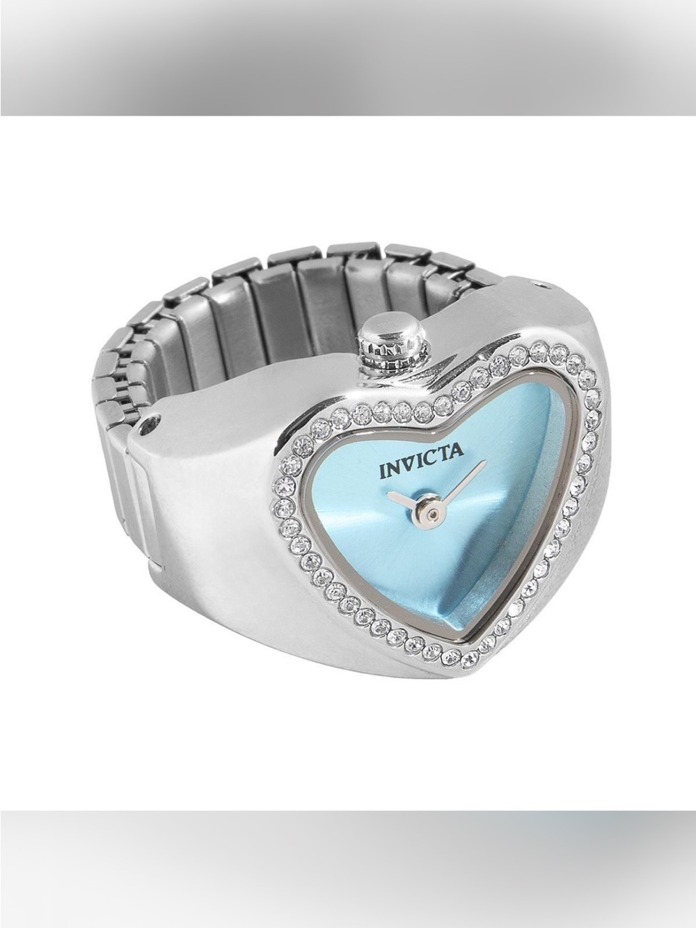 Firm PRICE Invicta Silver Heart Ring Watch with Blue Dial